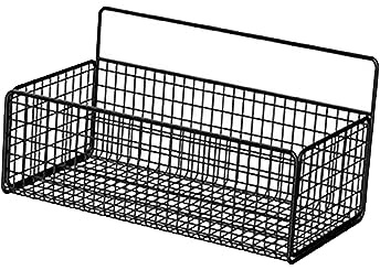 LOVIVER Hanging Kitchen Baskets, Bathroom Wall Organizer, Iron Floating Shelves Wire Storage Basket for Kitchen, Living Room, Garage, Black