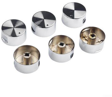 Herd-Drehschalter, 6 Stück, Aluminiumlegierung, runder Knopf, Gaskochfeld-Griff, Küchenzubehör für Gasherde, Öfen, Elektroherde