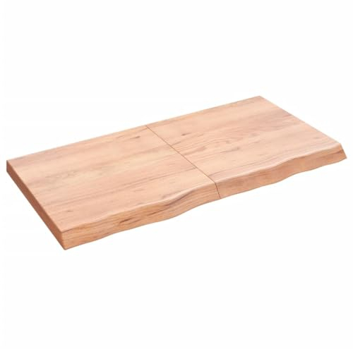 Tidyard Waschtischplatte Schreibtischplatte Bürotischplatte Holzplatte Arbeitsplatte Massivholzplatte Waschtischkonsole Platte 120 x 60 x 6cm (L x B x T) for Aufsatzwaschbecken Wandkonsole Hellbraun