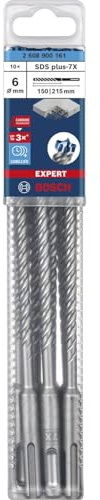 Bosch EXPERT SDS plus-7X Hammerbohrer 6 x 150 x 215mm für Bohrhämmer 10 Stk