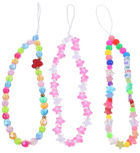 Veemoon 3st Handy Kette Handschlaufe Für Die Kamera Lipgloss-schlüsselanhänger Perlen-schlüsselanhänger Schlüsselanhänger Am Handgelenk Acryl Kristallperlen Teufels Auge Hängende Kette