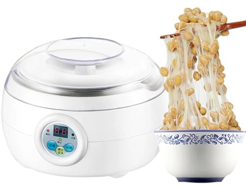 Fermentatore Automatico Natto, Yogurtiera Elettrico in Acciaio Inossidabile da 1,5 Litri con Display LCD e Controllo Intelligente del Tempo, Fermentatore Natto per Vino di Riso Domestico per Bar