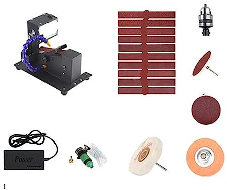 Lijadora de banda de velocidad ajustable Mini máquina de cinta abrasiva de agua for el hogar, Mini máquina pulidora eléctrica, cuchillo, mesa, papel de lija, máquina de pulir para trabajo con metales