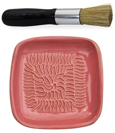 ANCKERAMIC® Ceramico Original Finlandia - Juego de rallador de cerámica y pinceles para hornear - rallador de ajos de cerámica, rallador de jengibre y cepillo de cocina de cerdas naturales, hecho a