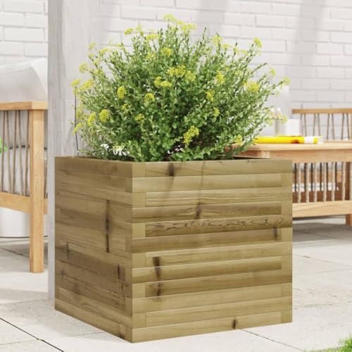 Somanki Pflanzkübel 50x50x45,5 cm Kiefernholz Imprägniert, Blumentopf Gross, Blumenkasten Balkon, übertopf, Pflanzkasten, Flowerpot, Kräuterbeet Für Die Küche, Vertikalbeet - 847247
