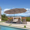 PURPLE LEAF Parasol de Jardin Extérieur 455 x 270 cm en Aluminium, Grand Parasol Double avec Pied, pour Terrasse, Jardin, Balcon, et Piscine, Taupe