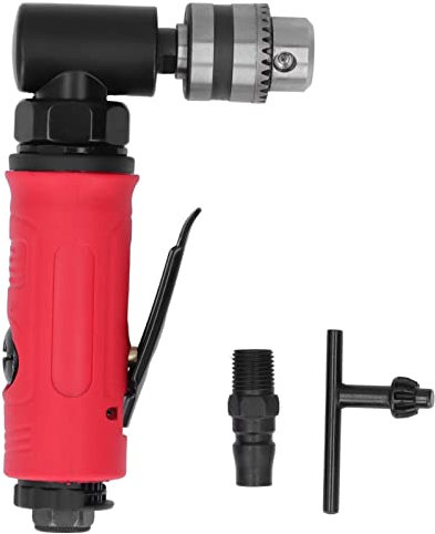 FLEXMAN Winkel Luftbohrmaschine, Mini 1/4 Zoll 90° Winkel Luftbohrmaschine aus Zinklegierung, Integrierte Sicherheitsverriegelung, Rechtwinklige Luftbohrmaschine für Enge Bereiche