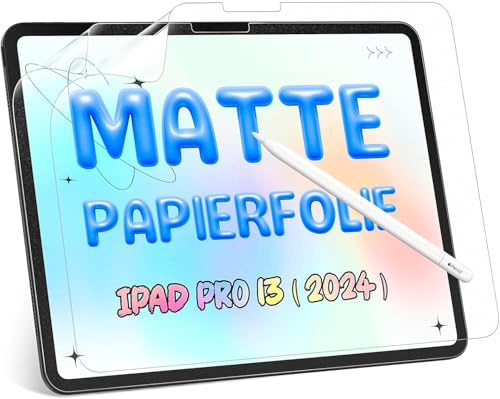 [2 Piezas] Protector de Pantalla Efecto Papel para iPad Pro 13 Pulgadas M4/M5 (2024/2025 7/8a Gen), Screen Protector para iPad Pro 13 Mate Antirreflejo/Antihuellas, Escribe y Dibuja Perfectamente