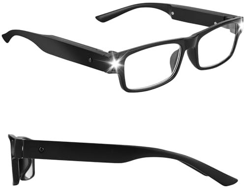 300% Lupenbrille mit Licht,Lesebrille mit Licht,USB Wiederaufladbare LED Beleuchtete Vergrößerungsbrille,mit 2 LED Lichts für Senioren,Hobby Lesen,Handwerk,Naharbeit,Briefmarken,Nähen