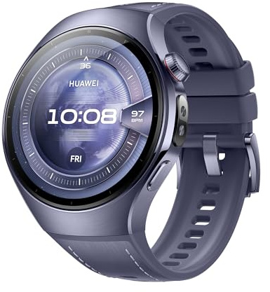 HUAWEI WATCH 5, 46mm Smartwatches, Tecnologia Multi-sensing X-TAP, Viola | SpO2 dal Polpastrello, Health Glance, eSIM, con App ECG, HRV, 30 mesi di Garanzia, Android e iOS