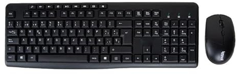 Teclado y ratón inalámbrico - Kit con conexión USB, diseño ergonómico, Funcionamiento a 2
