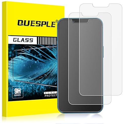 QUESPLE Pellicola Opaca per iPhone 14, iPhone 13, iPhone 13 Pro [2 Pezzi], Anti-Impronte e Antiriflesso Vetro Temperato, Durezza 9H Opaco HD Trasparente Film Protettiva Schermo, Senza Bolle