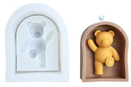 RGYBAO Moule en silicone souple en forme d'ours pour la fabrication de cadeaux et projets artistiques