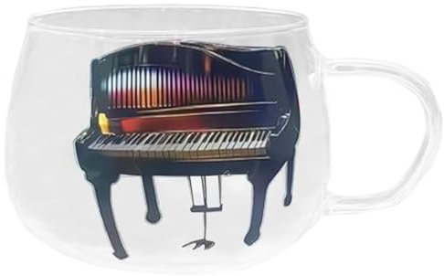 Generico Caffè Personalizzata - Caffè Plastica Dura | Tazze Da Caaffè Con Manico Per Appunti | Taazza Pianoforte | Bicchiere Originale Multiuso Per Caaffè, Tè, Latte, Vino, Birra