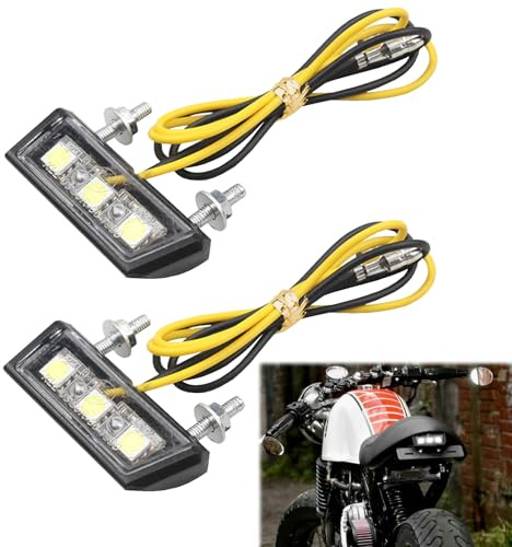 Dongnesi 2 Pcs 12V Led License Plate Light Motorcycle,Motorcycle Number Plate Light,Universal LED Motorbike Number Plate For All Models Of Motorcycles And Quads(White)