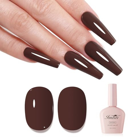 Imtiti Braun UV Nagellack, Kaffee Braun UV Gel Nagellack Soak Off Led Gel Nail Polish Herbst Winter DIY Nagel Kunst Starter Maniküre Salon Gellack 10ML