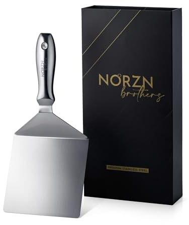 Stekspade i Rostfritt Stål – Stor Flexibel Stekspade med Gradient och Spegelpolerad Yta, Stekhäll Spade, Grillspade, BBQ, Teppanyaki, Diskmaskinssäker, Livsmedelssäker, 10 Års Garanti