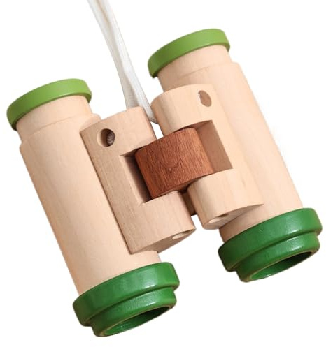 Binocolo per bambini | Binocolo regolabile in legno portatile | Giocattoli all'aperto per bambini | Compleanno Sport Campeggio Giochi all'aperto Giochi di Pasqua Viaggio Primavera