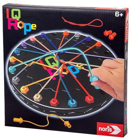 Noris IQ Rope – Kniffliges Logikspiel mit Leinen zum Aufstecken, variierbarer Schwierigkeitsgrad, fördert Denkvermögen und Feinmotorik, Lernspiel, Denkspiel, Knobelspiel ab 6 Jahren