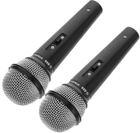 HEMOTON Microphone Factice pour Garçon et Filles Noir Mini 2 Pièces, Accessoire de Fête Léger en Plastique, Modèle Simulé pour Jeu de Rôle, Spectacle et Accessoires Photo