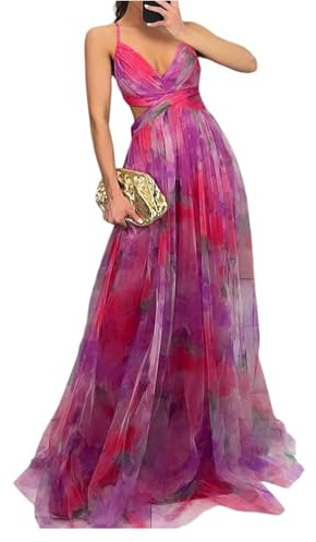 Vestidos De Verano Elegante Casual Ropa Verano Mujer Cuello En V Tallas Grandes Sueltos Summer Dresses for Women Moda Sexy Elegantes Mangas Cortas Fashion Playa Rosa Fuerte XL