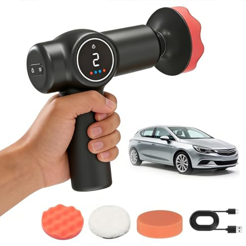 Kit de polisseuse de voiture sans fil, polisseuse rechargeable 20 000 tr/min électrique sans fil, 3 tampons de polissage et 2 réglages de vitesse, pour les détails de voiture, le cirage, la correction