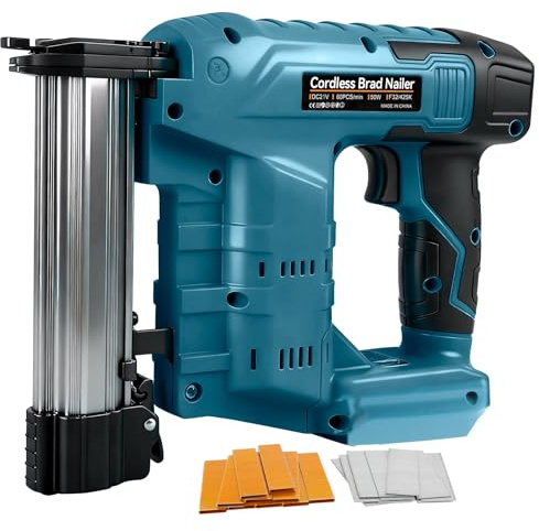 Agrafeuse-cloueuse améliorée 18GA à batterie, compatible avec batterie Makita 18V, agrafeuse-cloueuse électrique sans balais avec 1000 clous et 1000 agrafes pour le bricolage, DIY et travail du bois