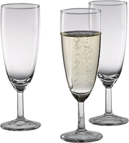 Bicchieri Di Champagne Flute Color Champagne Prosecco Party Occhiali Vetro 0,1 Reims 14, 5cl - Linea riempimento in caso di 100ml, 24 Stück