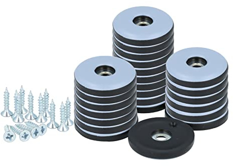 GLEITGUT 24 x Teflongleiter zum Schrauben 30 mm PTFE Möbelgleiter rund Stuhlgleiter 5 mm stark