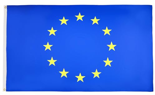 AZ FLAG Drapeau Europe 250x150 cm Drapeau Européen Polyester 100D 2 Œillets | Usage intérieur et extérieur Drapeau décoratif coutures doubles et bords renforcés avec œillets métalliques