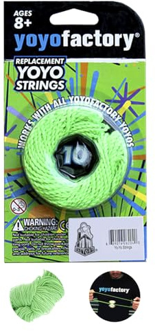 YoyoFactory Yo-Yo Strings - 10pcs Pack (100% Polyester, Green Color, Works With All Yo-Yos, Spare Strings)