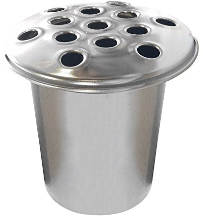 David Fischhoff Metall Friedhof Grab Blumentopf Einsatz mit Deckel (Silber, 1)