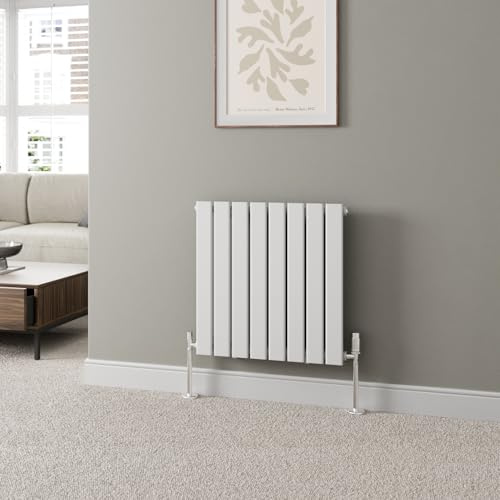 DuraTherm® 600 x 604mm White Horizontal Designer Radiator Single Column Flat Panel Modern Modern Central Heating Panels Bathroom Radiators