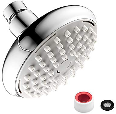 Hivexagon Soffione Doccia ad Alta Pressione in Ottone Regolabile con Ugelli Anti-Otturazione Snodo a Sfera HG395