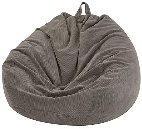 Nobildonna Sitzsackstuhl für Kinder und Erwachsene, nur Bezug (Keine Füllung) für Sofa-Stofftiere, 110 x 89 cm(Hellbraun)