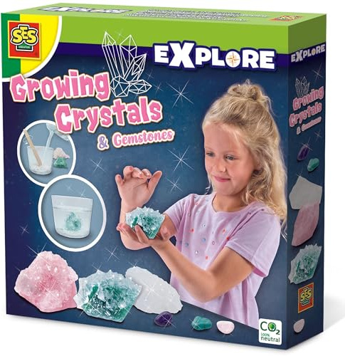 SES Creative 25115 - Kristalle züchten - Lernspielzeug für Kinder - Edelsteinexperiment, Schwarz