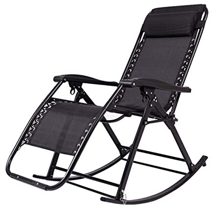 HDHXT Portátil Silla Mecedora con Reposabrazos, Plegable Sillón Balancín, Resistente a La Intemperie Tela Asiento Acolchado para Camping Playa Patio Trasero, 3 Estilos (Color : A)