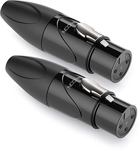 deleyCON 2 adattatori audio XLR confezionabili femmina su connettore grezzo per cavo XLR e dispositivi altoparlante, microfono mixer strumento musicale studio audio