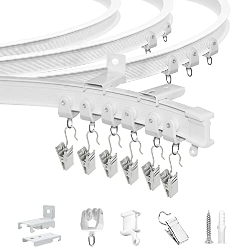 Tenda da soffitto flessibile pieghevole resistente 6 m curva per tende, soffitto o parete, sistema di binari per tende per finestre, camper, castello, letto, divisorio per camera