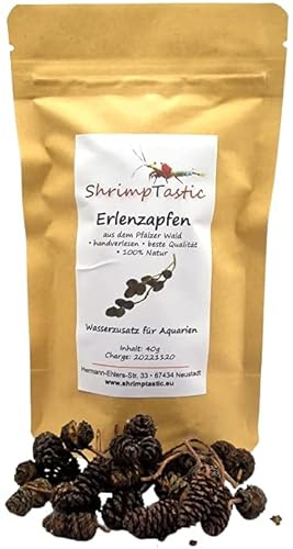 Schmitt Aquaristik ST Erlenzapfen 40g - Wasseraufbereiter & Futter für Garnelen - Ernte November 2024