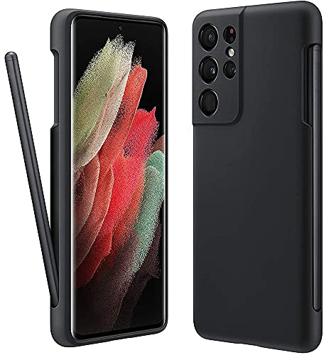Gufiire Funda para Samsung Galaxy S21 Ultra con Soporte para S Pen, Cubierta de protección Flexible de Silicona líquida con Ranura para lápiz Capacitivo integrada, antihuellas, Ajuste Delgado para
