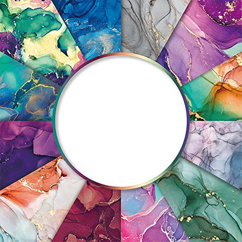 24 Blatt Scrapbooking Papier 15,2 x 15,2 cm Marmormuster Dekoratives Papier Basteln Musterpapier Einseitig Scrapbook-Papier Karton Papierblöcke für Reisetagebuch DIY Album