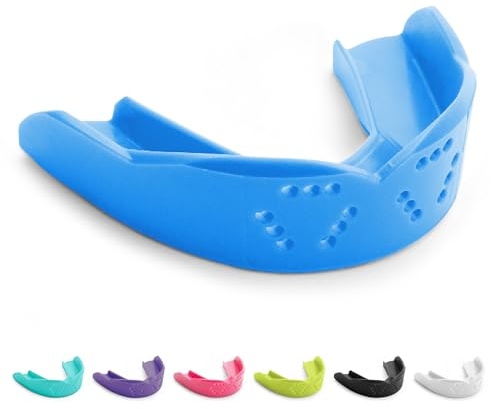 SISU 3D Youth Mouthguard, Electric Blue - Pre-Formed, Easy Fit Protection for Lacrosse, Football, Hockey, Team Sports - Remoldable Up to 20 Times - Non Toxic