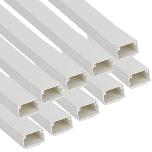 Jandei - Lot de 10 gouttières pour câbles PVC surface blanche 1 m 16 x 25 mm avec adhésif