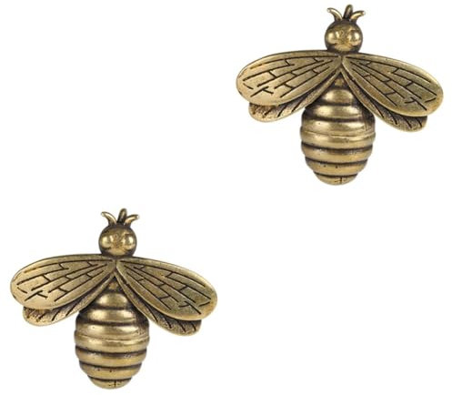 STOBOK 2St Biene Anhänger Charme-Schmuck Retro-Dekor Vintage-Charme Reize Metall Schlüsselanhänger Charme für Schlüsselbund Biene Charm-Anhänger Taschen Zubehör Messing