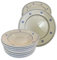 Generico ESTOCK1STYLE SET PIATTI Fondi/Piani 24 cm in ceramica Artigianali con fiori blu dipinti a mano (Servizio Piatti Fondi e Piani x 6 (12pz))