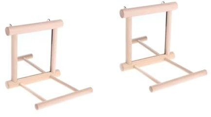 BESPORTBLE 2 Stück Papageienspiegel Papageienkäfig Spielzeug Vogelschaukel Spiegel Strohhut Für Hunde Nymphensittich Spielzeug Vogelkäfig Spielzeug Rattan Haustierbett Vogelspielzeug