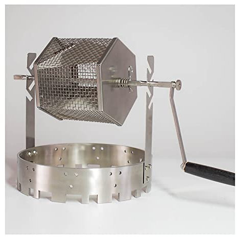 Manual Coffee Roaster, Stainless Steel Drum Type Coffee Bean Roaster Machine, Manual-Operated Rotary Crank Coffee Bean Roaster, for Grains Beans Peanuts Nuts
