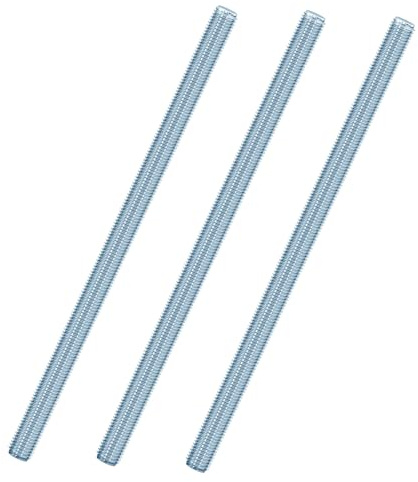 Jyvex 3 Stück Gewindestange M12 Edelstahl, Gewindestangen M12x300mm, DIN 976 Gewindestifte Verzinkter Stahl, Gewindestab Festigkeitsklasse 4.8, Gewindestäbe mit Regelgewinde Metrisch Gewindestift