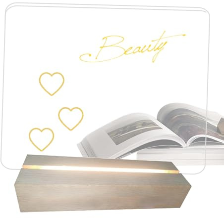 Lavagnetta a LED, base in legno, lavagna con luce LED, lavagna da disegno illuminata, per bambini e adulti